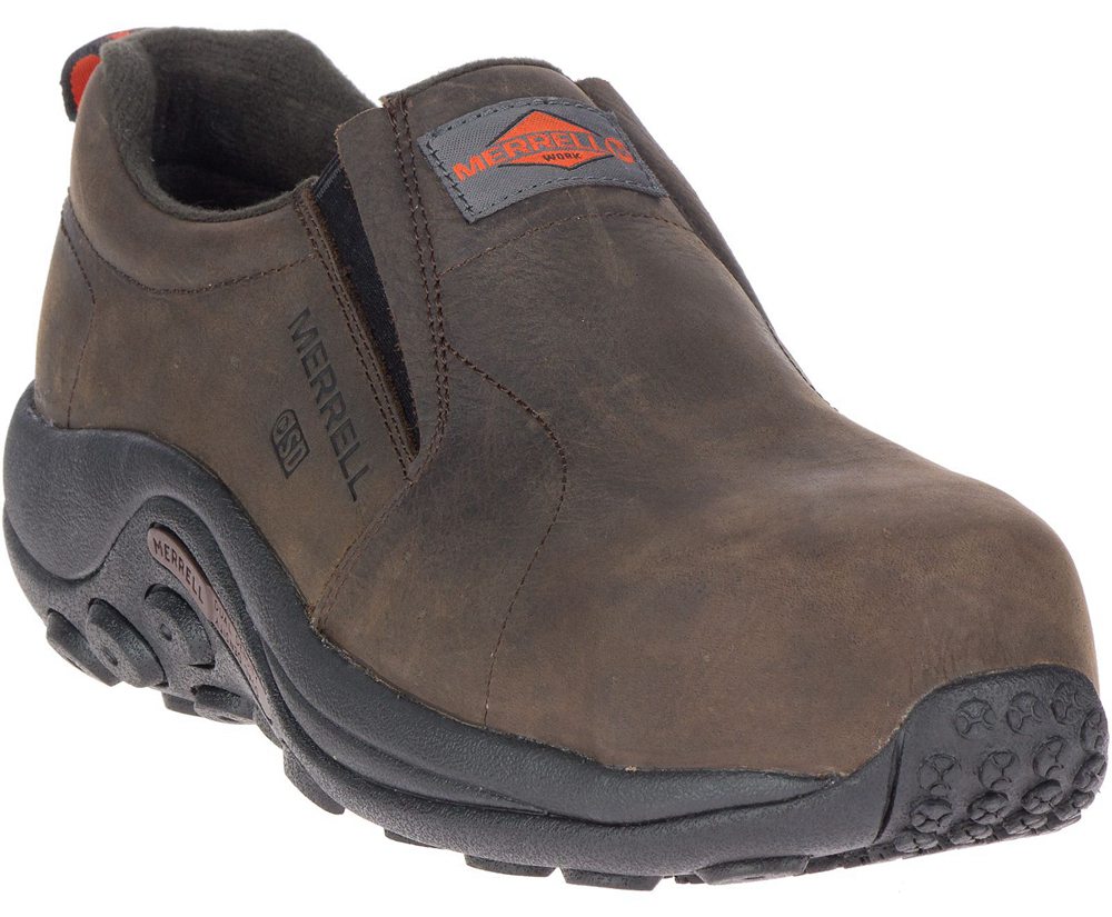 Slip On Homem - Merrell Jungle Moc Couro Comp Toe Sd+ Wide Width - Marrom - SFU182459